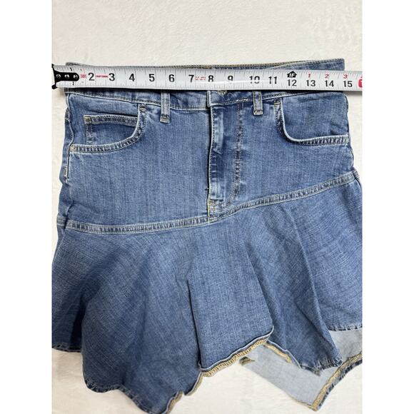 Free People Alara Midi Skirt Denim Size 8 Asymmetrical Cowgirl Festival - Picture 5 of 7